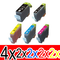 12 Pack Compatible Canon PGI-520 CLI-521 Ink Cartridge Set (4BK,2PBK,2C,2M,2Y)