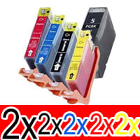 10 Pack Compatible Canon PGI-5 CLI-8 Ink Cartridge Set (2BK,2PBK,2C,2M,2Y)