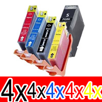 20 Pack Compatible Canon PGI-5 CLI-8 Ink Cartridge Set (4BK,4PBK,4C,4M,4Y)