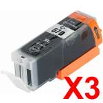 3 x Compatible Canon PGI-670XLBK Black Ink Cartridge