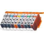 10 Pack Compatible Canon PGI-9 Ink Cartridge Set (1MBK,1PBK,1C,1M,1Y,1PC,1PM,1GY,1R,1G)