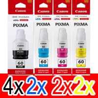 10 Pack Genuine Canon GI-60 GI60 Ink Bottle Set (4BK,2C,2M,2Y)