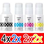 10 Pack Genuine Canon GI-61 GI61 Ink Bottle Set (4BK,2C,2M,2Y)