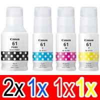 5 Pack Genuine Canon GI-61 GI61 Ink Bottle Set (2BK,1C,1M,1Y)