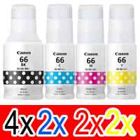 10 Pack Genuine Canon GI-66 GI66 Ink Bottle Set (4BK,2C,2M,2Y)