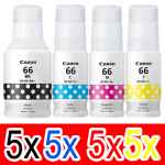 20 Pack Genuine Canon GI-66 GI66 Ink Bottle Set (5BK,5C,5M,5Y)