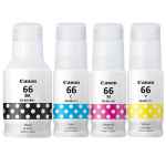 4 Pack Genuine Canon GI-66 GI66 Ink Bottle Set (1BK,1C,1M,1Y)