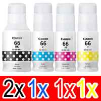 5 Pack Genuine Canon GI-66 GI66 Ink Bottle Set (2BK,1C,1M,1Y)