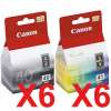 12 Pack Genuine Canon PG-40 CL-41 Ink Cartridge Set (6BK,6C)