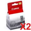 2 x Genuine Canon PG-40 Black Ink Cartridge