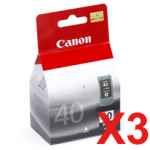 3 x Genuine Canon PG-40 Black Ink Cartridge