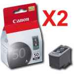 2 x Genuine Canon PG-50 Black Ink Cartridge
