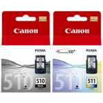 2 Pack Genuine Canon PG-510 CL-511 Ink Cartridge Set