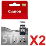 2 x Genuine Canon PG-510 Black Ink Cartridge