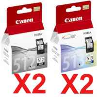 4 Pack Genuine Canon PG-512 CL-513 Ink Cartridge Set High Yield (2BK,2C)