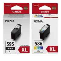 2 Pack Genuine Canon PG-595XL CL-586XL Ink Cartridge Set High Yield (1BK,1C)