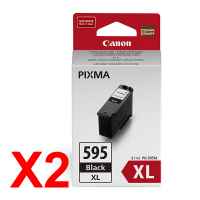 2 x Genuine Canon PG-595XL Black Ink Cartridge High Yield
