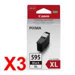 3 x Genuine Canon PG-595XL Black Ink Cartridge High Yield