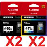 4 Pack Genuine Canon PG-640XL CL-641XL Ink Cartridge Set High Yield (2BK,2C)