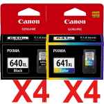 8 Pack Genuine Canon PG-640XL CL-641XL Ink Cartridge Set High Yield (4BK,4C)