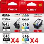 8 Pack Genuine Canon PG-645XL CL-646XL Ink Cartridge Set High Yield (4BK,4C)
