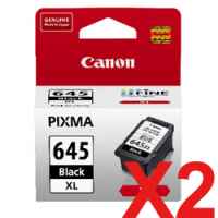 2 x Genuine Canon PG-645XL Black Ink Cartridge High Yield