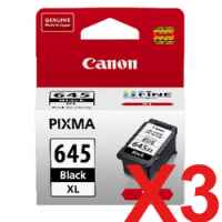 3 x Genuine Canon PG-645XL Black Ink Cartridge High Yield