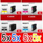 20 Pack Genuine Canon PGI-1600XL PGI-1600XL Ink Cartridge Set High Yield (5BK,5C,5M,5Y)