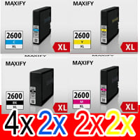 10 Pack Genuine Canon PGI-2600XL PGI-2600XL Ink Cartridge Set High Yield (4BK,2C,2M,2Y)