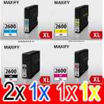 5 Pack Genuine Canon PGI-2600XL PGI-2600XL Ink Cartridge Set High Yield (2BK,1C,1M,1Y)