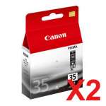 2 x Genuine Canon PGI-35BK Black Ink Cartridge