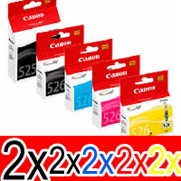 10 Pack Genuine Canon PGI-525 CLI-526 Ink Cartridge Set (2BK,2PBK,2C,2M,2Y)