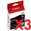 3 x Genuine Canon PGI-525BK Black Ink Cartridge