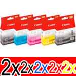 10 Pack Genuine Canon PGI-5 CLI-8 Ink Cartridge Set (2BK,2PBK,2C,2M,2Y)