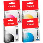 4 Pack Genuine Canon PGI-5 CLI-8 Ink Cartridge Set (1BK,1C,1M,1Y)