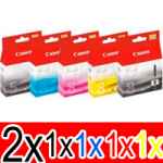 6 Pack Genuine Canon PGI-5 CLI-8 Ink Cartridge Set (2BK,1PBK,1C,1M,1Y)