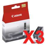 3 x Genuine Canon PGI-5BK Black Ink Cartridge