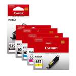 5 Pack Genuine Canon PGI-650XL CLI-651XL Ink Cartridge Set High Yield (1BK,1PBK,1C,1M,1Y)