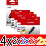 12 Pack Genuine Canon PGI-650XL CLI-651XL Ink Cartridge Set High Yield (4BK,2PBK,2C,2M,2Y)