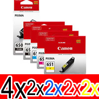 12 Pack Genuine Canon PGI-650XL CLI-651XL Ink Cartridge Set High Yield (4BK,2PBK,2C,2M,2Y)