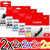 10 Pack Genuine Canon PGI-670XL CLI-671XL Ink Cartridge Set High Yield (2BK,2PBK,2C,2M,2Y)