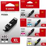 5 Pack Genuine Canon PGI-680XL CLI-681XL Ink Cartridge Set High Yield (1BK,1PBK,1C,1M,1Y)