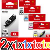 6 Pack Genuine Canon PGI-680XL CLI-681XL Ink Cartridge Set High Yield (2BK,1PBK,1C,1M,1Y)