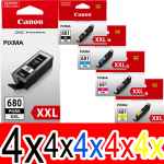 20 Pack Genuine Canon PGI-680XXL CLI-681XXL Ink Cartridge Set Extra High Yield (4BK,4PBK,4C,4M,4Y)