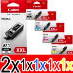 6 Pack Genuine Canon PGI-680XXL CLI-681XXL Ink Cartridge Set Extra High Yield (2BK,1PBK,1C,1M,1Y)