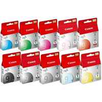 10 Pack Genuine Canon PGI-9 Ink Cartridge Set (1PBK,1C,1G,1GY,1M,1MBK,1PC,1PM,1R,1Y)