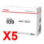 5 x Genuine Canon CART-039 Toner Cartridge