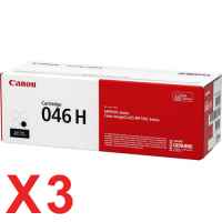 3 x Genuine Canon CART-046BKH Black Toner Cartridge High Yield