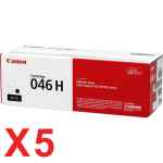 5 x Genuine Canon CART-046BKH Black Toner Cartridge High Yield