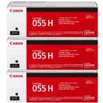 3 x Genuine Canon CART-055BKH Black Toner Cartridge High Yield